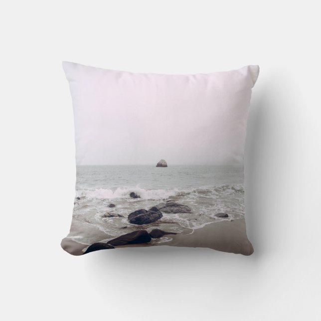 Coussin Vue magnifique sur la plage (Recto)