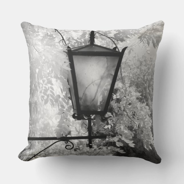 Coussin Vue noir et blanc d'un appareil d'éclairage (Recto)