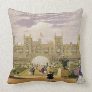 Coussin Vue orientale du château et du jardin, Windsor Cas