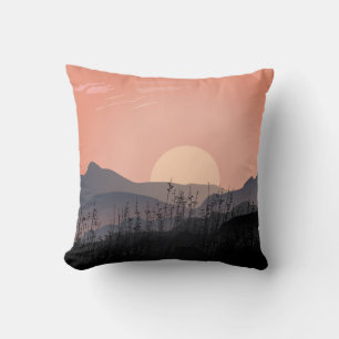 Coussin Vue pittoresque du coucher du soleil dans un paysa