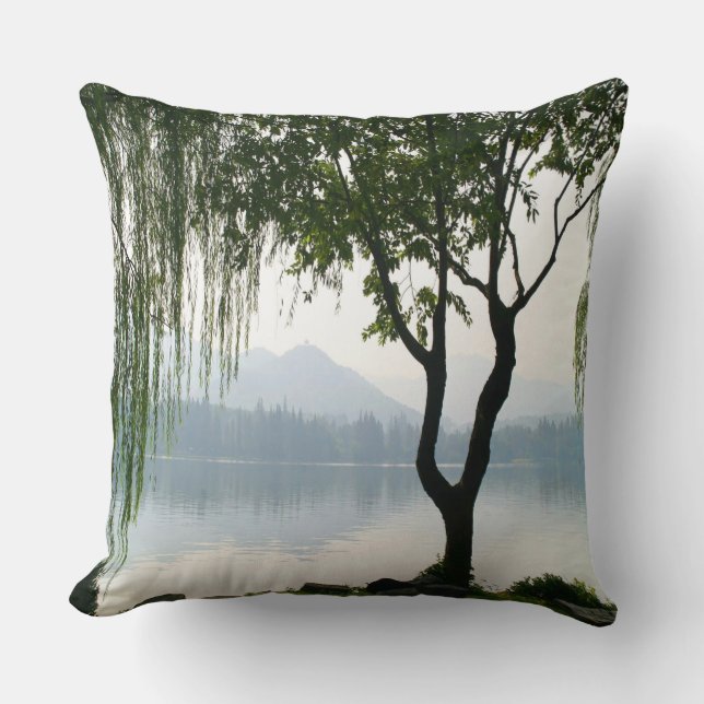 Coussin Vue sur la montagne du Willow (Recto)
