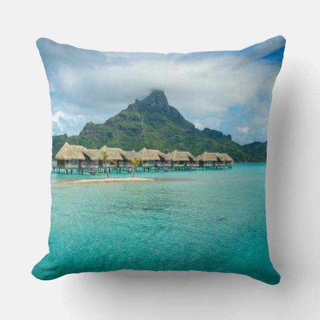 Coussin Vue sur le carreau d'île de Bora Bora (Recto)