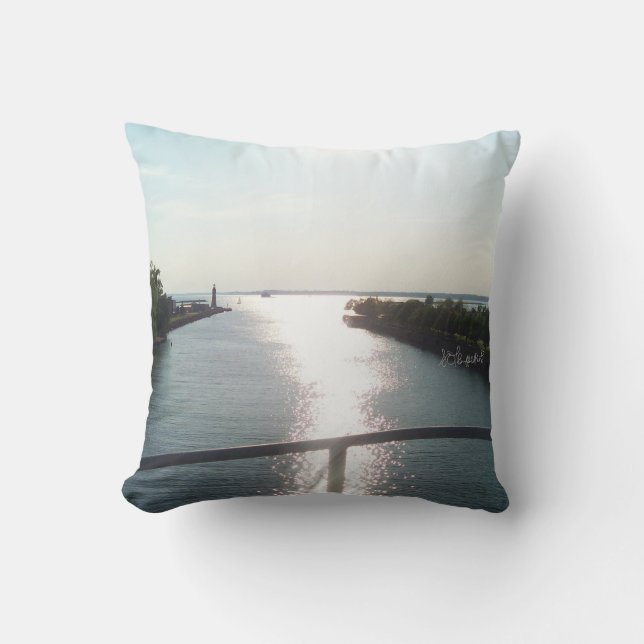 Coussin Vue sur le lac Érié (Recto)