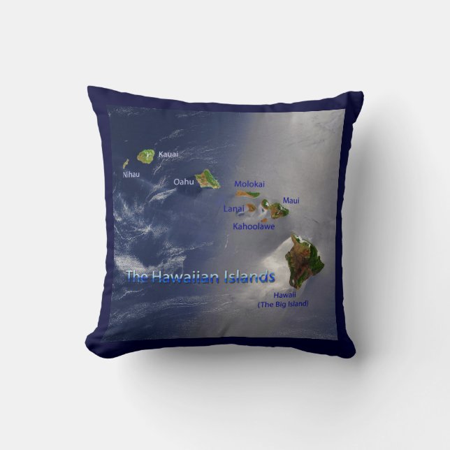 Coussin Vue sur les îles Hawaiiennes (Recto)