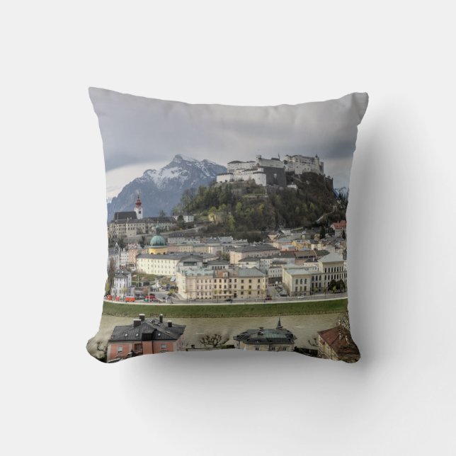 Coussin Vue sur Salzbourg Autriche (Recto)
