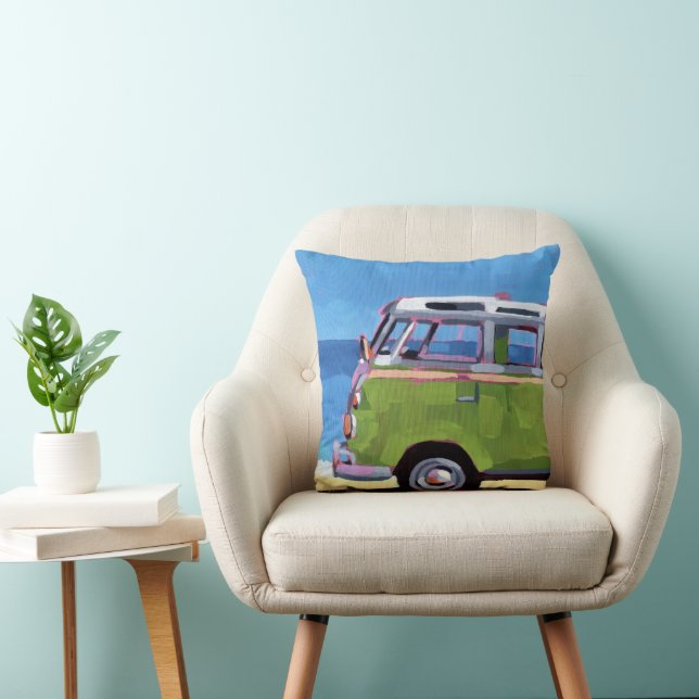 Coussin VW Van Painting - Gift for VW Lovers (Chaise)