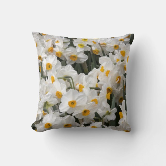 Coussin WA, vallée de Skagit, motif de jonquille (Recto)