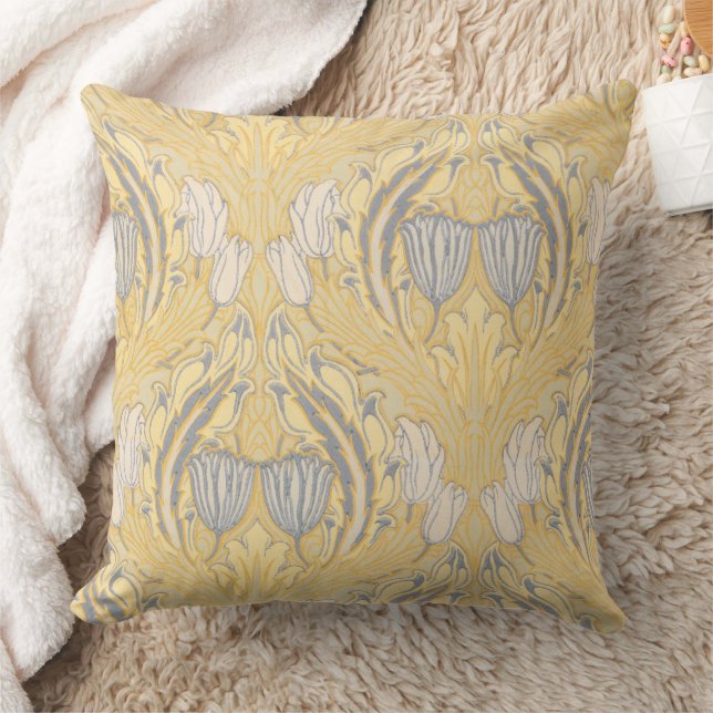 Coussin Walter Crane Blue White Tulips & Acanthus (Couverture)