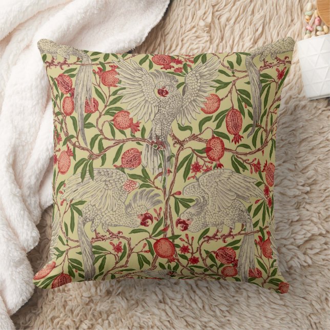 Coussin Walter Crane Cacatoès rosalbin Grenade rouge Art (Couverture)