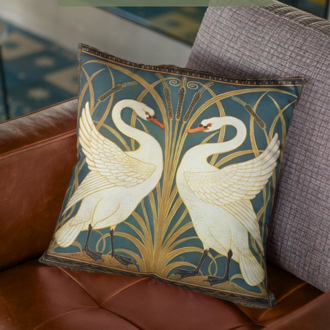 Coussin Walter Crane Swan (Créateur téléchargé)