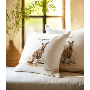 Coussin Wanderer extérieur : aquarelle Kangaroo personnali