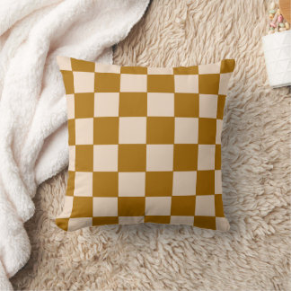 Coussin Warm Beige Checkerboard Pattern