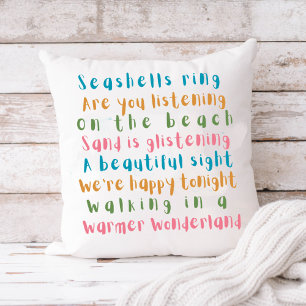 Coussin Warmer Wonderland Typographie tropicale Noël