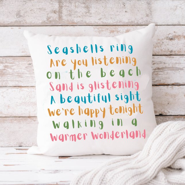 Coussin Warmer Wonderland Typographie tropicale Noël (Créateur téléchargé)