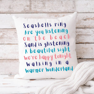 Coussin Warmer Wonderland Typographie tropicale Noël