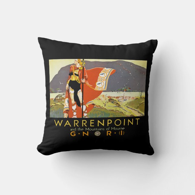 Coussin Warrenpint et le Mountians de Mourne (Recto)