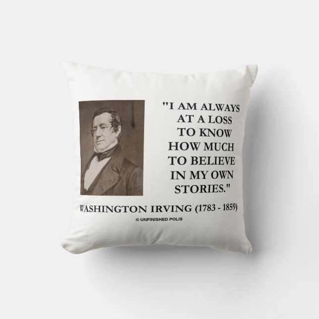 Coussin Washington Irving Toujours Perdu Croire Histoires (Recto)