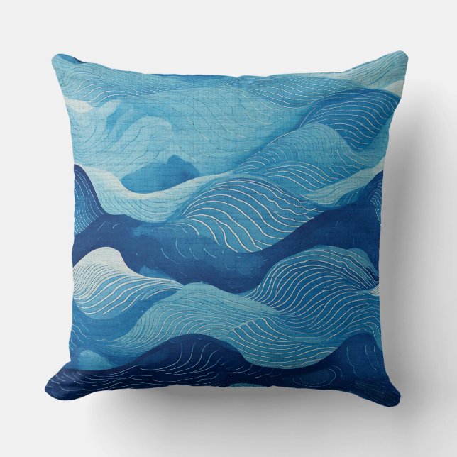 Coussin water blue pattern (Recto)