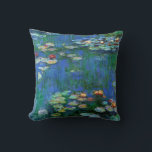Coussin Water Lys 1916 Claude Monet Fine Art<br><div class="desc">Water Lilies fait partie d'une série de nombreuses peintures de fleurs de lys d'eau réalisées par Claude Monet,  artiste impressionniste français,  peignant les reflets de lumière,  de couleur et de nature dans l'eau de l'étang parmi les calottes.</div>