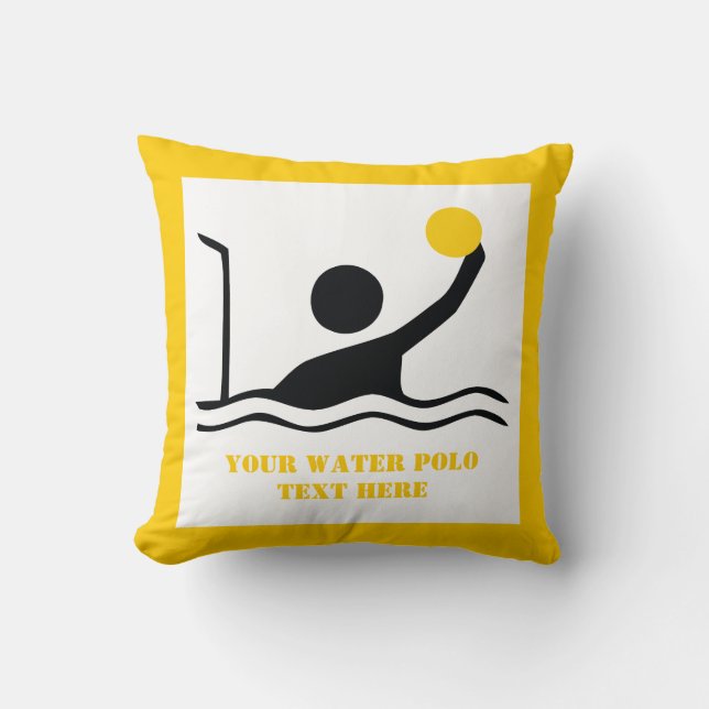 Coussin Water polo player black silhouette custom (Recto)