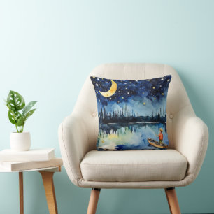 Coussin Watercolor Boy Pêche La Nuit