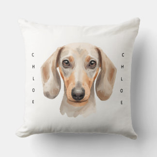 Coussin Watercolor Dachshund Pet Memorial Throw Pillow