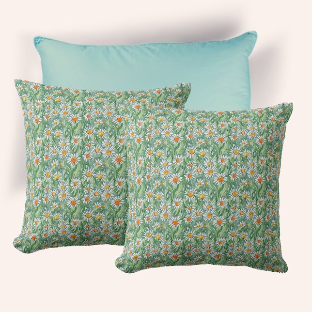 Coussin Watercolor Daisies Pattern (Créateur téléchargé)
