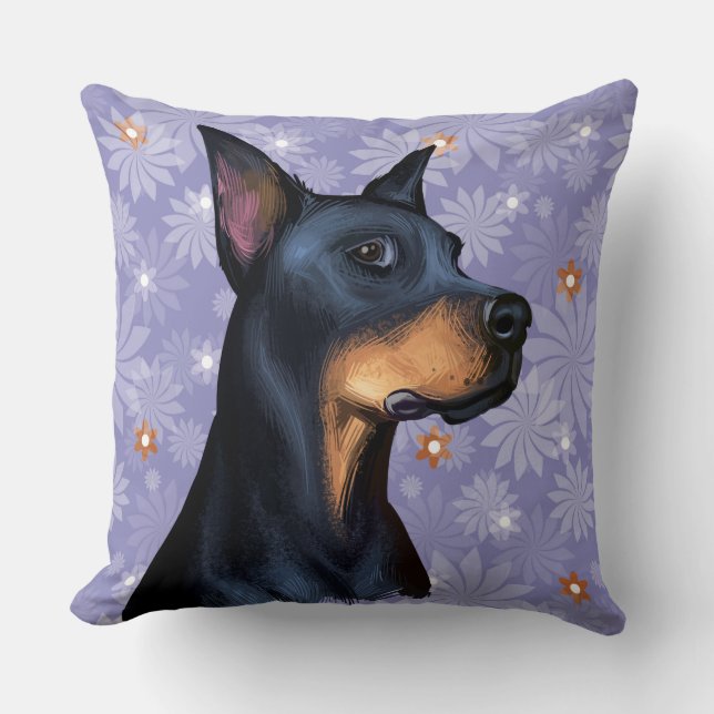 COUSSIN WATERCOLOR DOBERMAN PINSCHER DOG FACE (Recto)