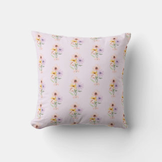 Coussin Watercolor floral bouquet girly preppy