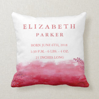 Coussin Watercolor Floral Garden Baby Stats
