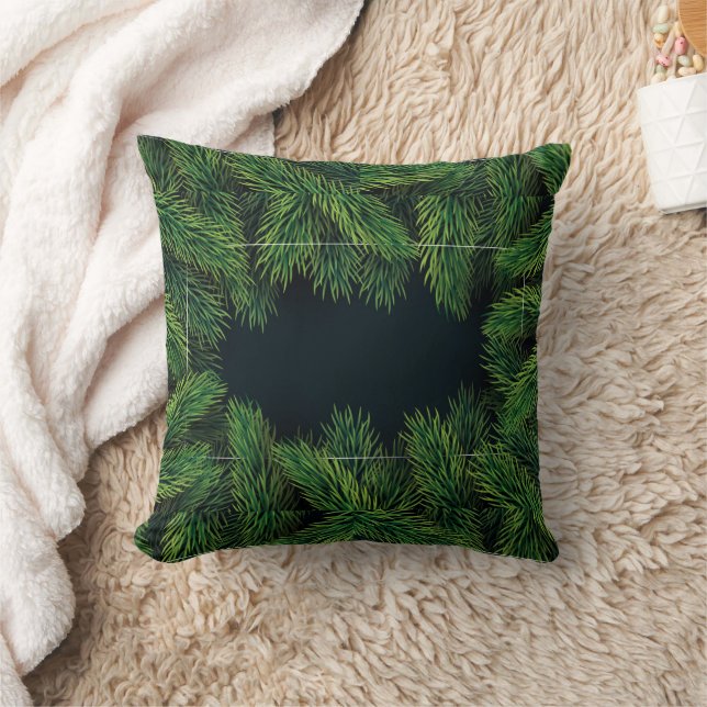 Coussin Watercolor leaves pattern Throw Pillow (Couverture)