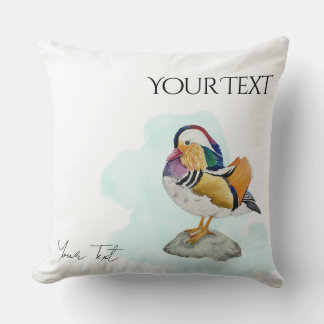 Coussin Watercolor Mandarin Duck