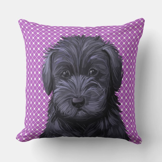 COUSSIN WATERCOLOR NOIR SCHNOODLE POPPER CHIEN FACE (Recto)