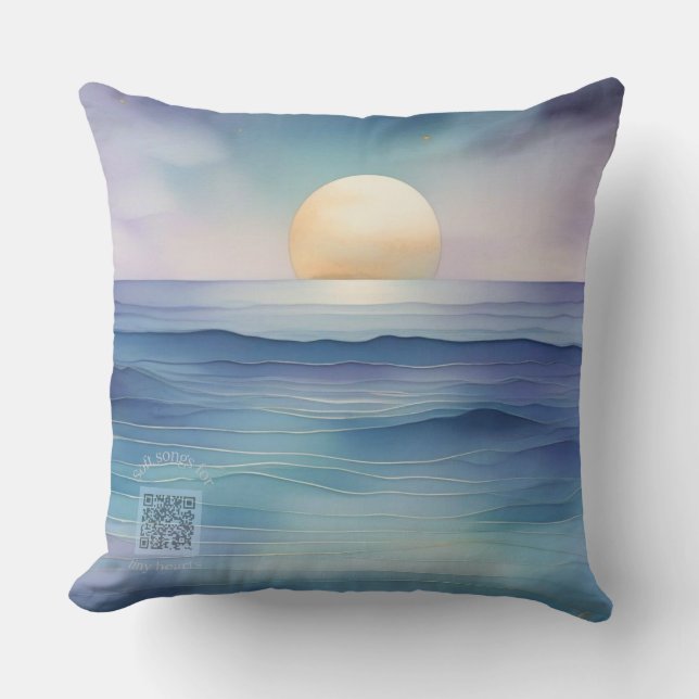 Coussin Watercolor Ocean at Twilight Nursery Pillow (Recto)