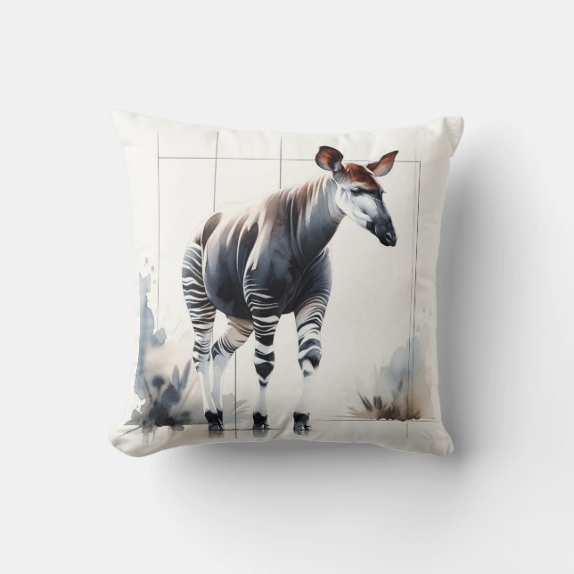 Coussin Watercolor Okapi AREF285 - Watercolor (Recto)