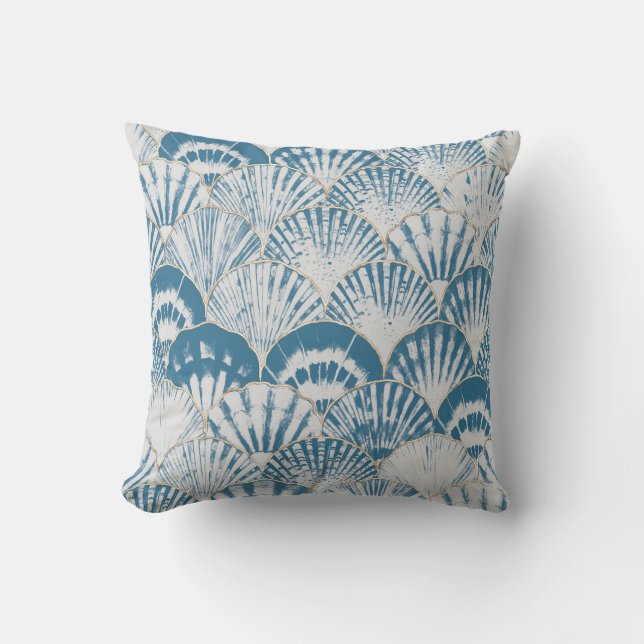 Coussin Watercolor sea shell japonais vagues transparent p (Recto)