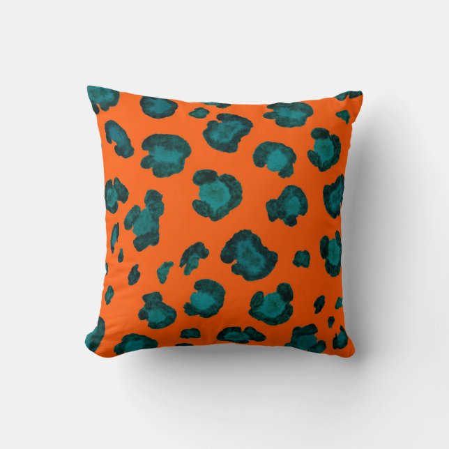 Coussin Watercolor seamless pattern with leopard skin. Fas (Recto)