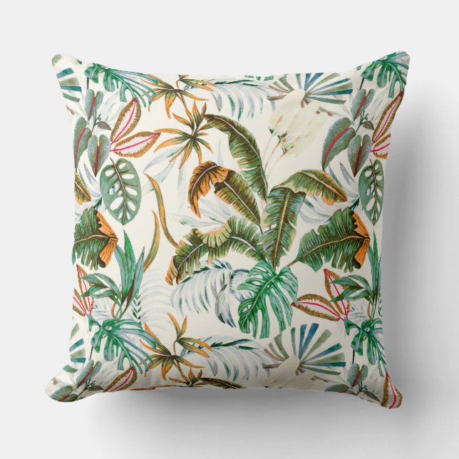 Coussin Watercolor tropical nature (Recto)