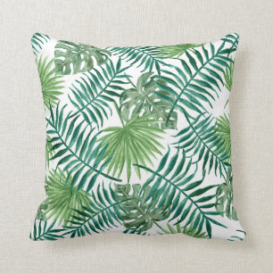 Coussin Watercolor Tropical Palm Leaves