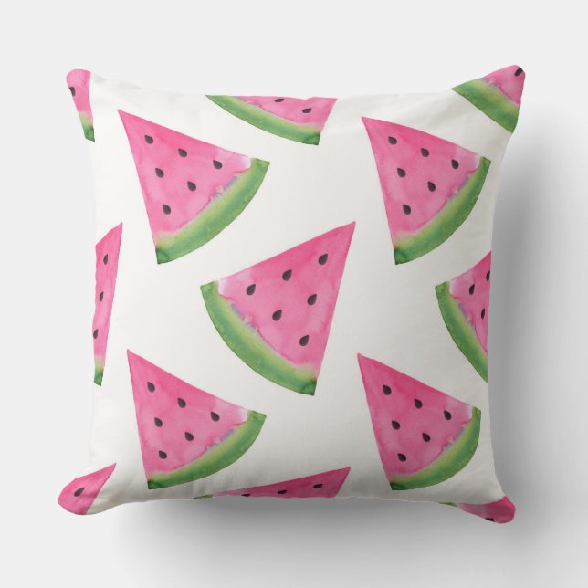 Coussin Watercolor Watermelon Motif (Recto)