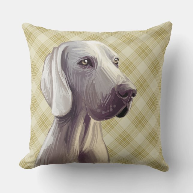 COUSSIN WATERCOLOR WEIMARANER CHIEN FACE (Recto)