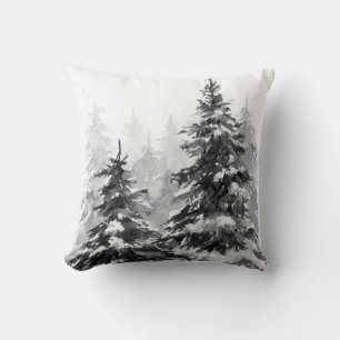 Coussin Watercolor winter forest Christmas tree