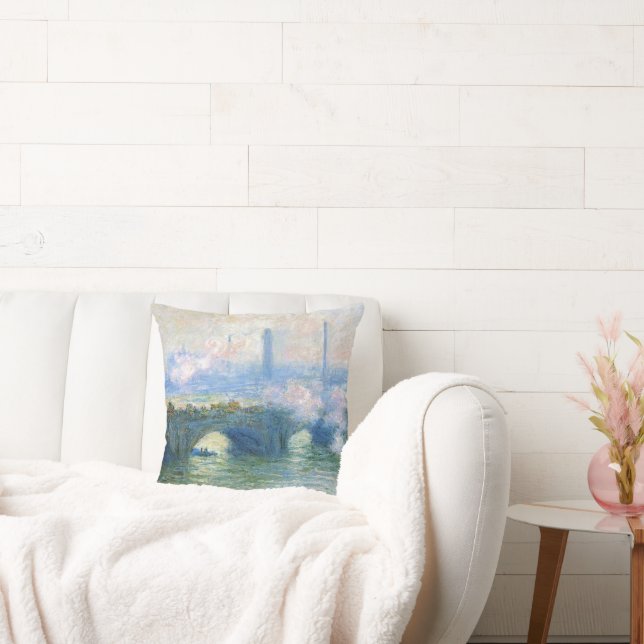 Coussin Waterloo Bridge, Londres par Claude Monet (Canapé)