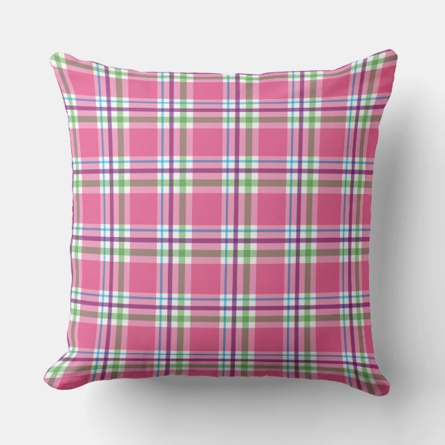 Coussin Watermelon vert rose Aqua Décor pourpre (Recto)