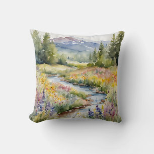 Coussin Waterscape Waterscape de Creek Fleur sauvage Mount