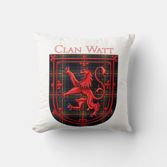 Coussin Watt Tartan Scottish Plaid Lion Rampant (Recto)