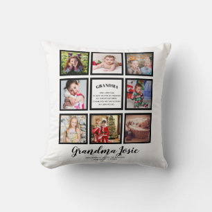 Coussin We Love Grandma Photo Collage Personnalisé