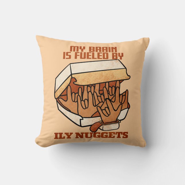 Coussin We Love Nuggets - Nugget Love - ASL ILY Obsession (Recto)