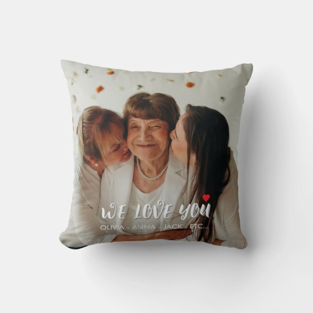 Coussin We Love You Mom - Photo cadeau personnalisée (Recto)