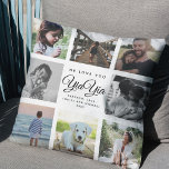 Coussin We Love You YiaYia Mother's Day Photo Collage<br><div class="desc">Accrochez-vous dans un coussin ! Célébrez YiaYia avec notre coussin de collage photo de la Fête des Mères. Amour personnalisé dans chaque moment cosy. 💖 👵 #WeLoveYouYiaYia #MothersDayGift</div>